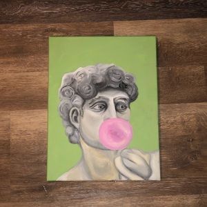 9x14 head of david bubble acrylic painting
